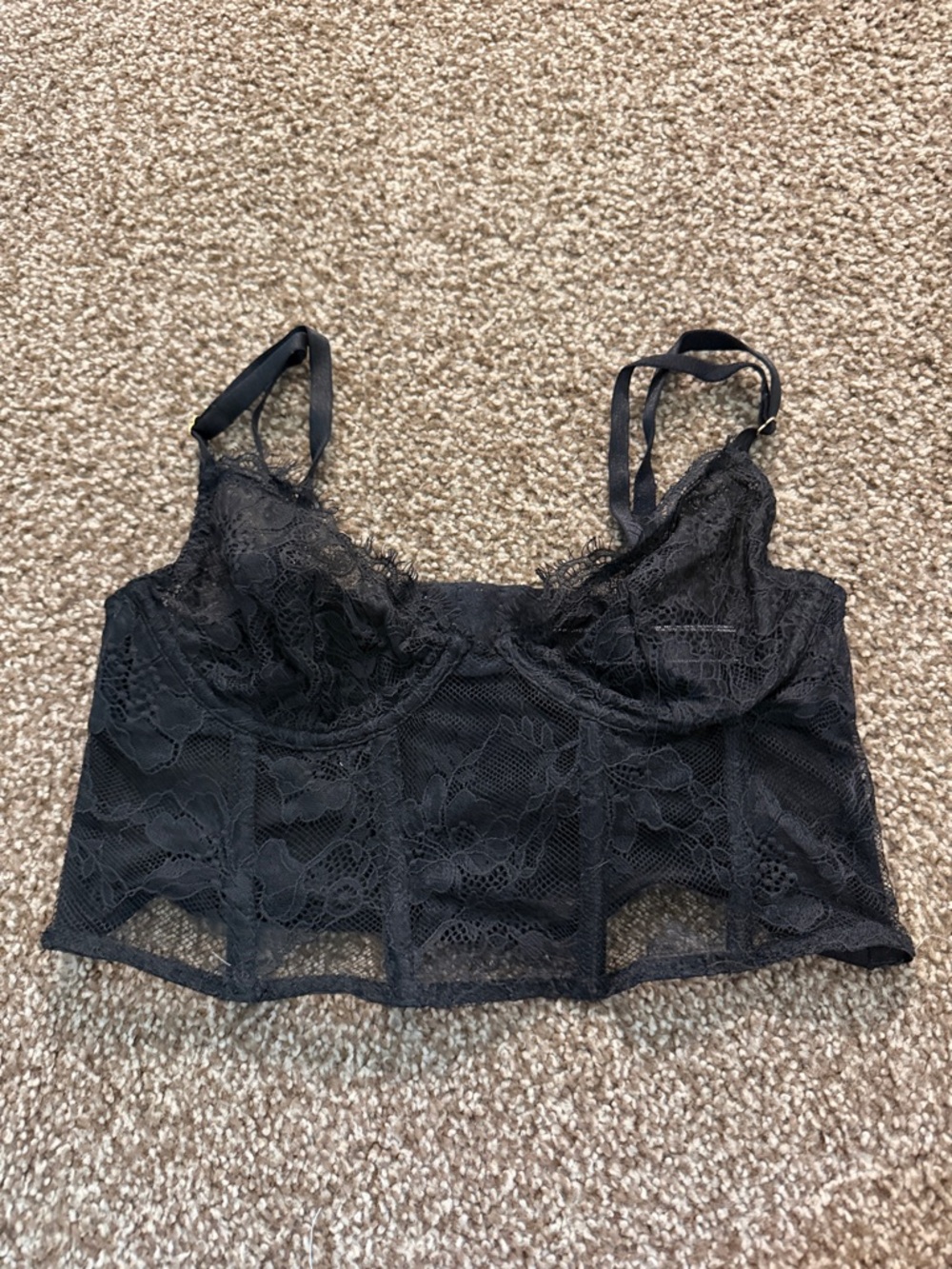 Black Lace Longline Bralette - Women Intimates